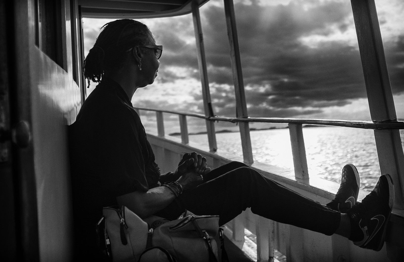 Yvonne Wilson rides the ferry to Daufuskie Island. Pete Marovich