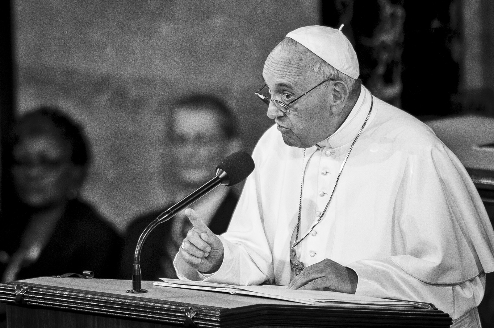 Pope Francis speaks to a joint meeting of Congress at the U.S. Capitol in Washington, District of Columbia, U.S., on Thursday, Sept. 24, 2015. Credit: Pete Marovich/Bloomberg